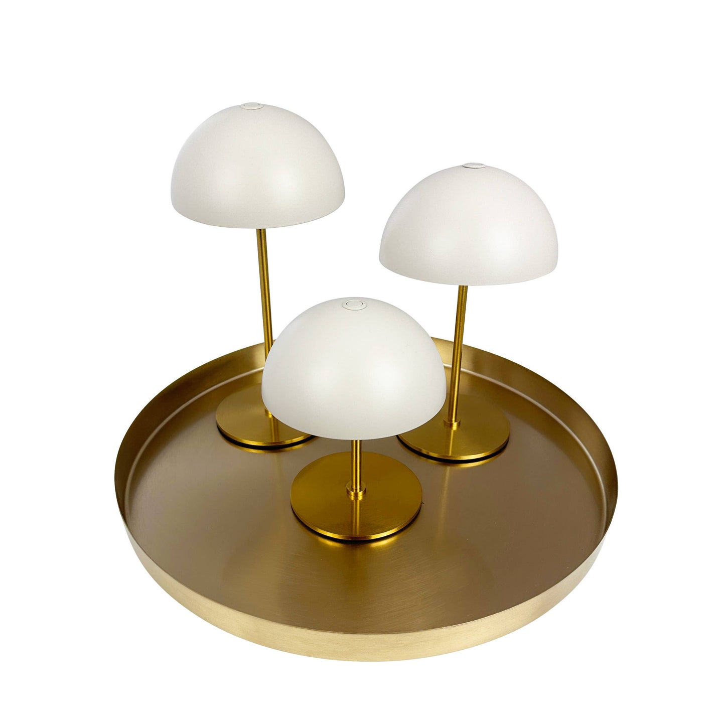 Along sets with 3 + tray Beige/Brass