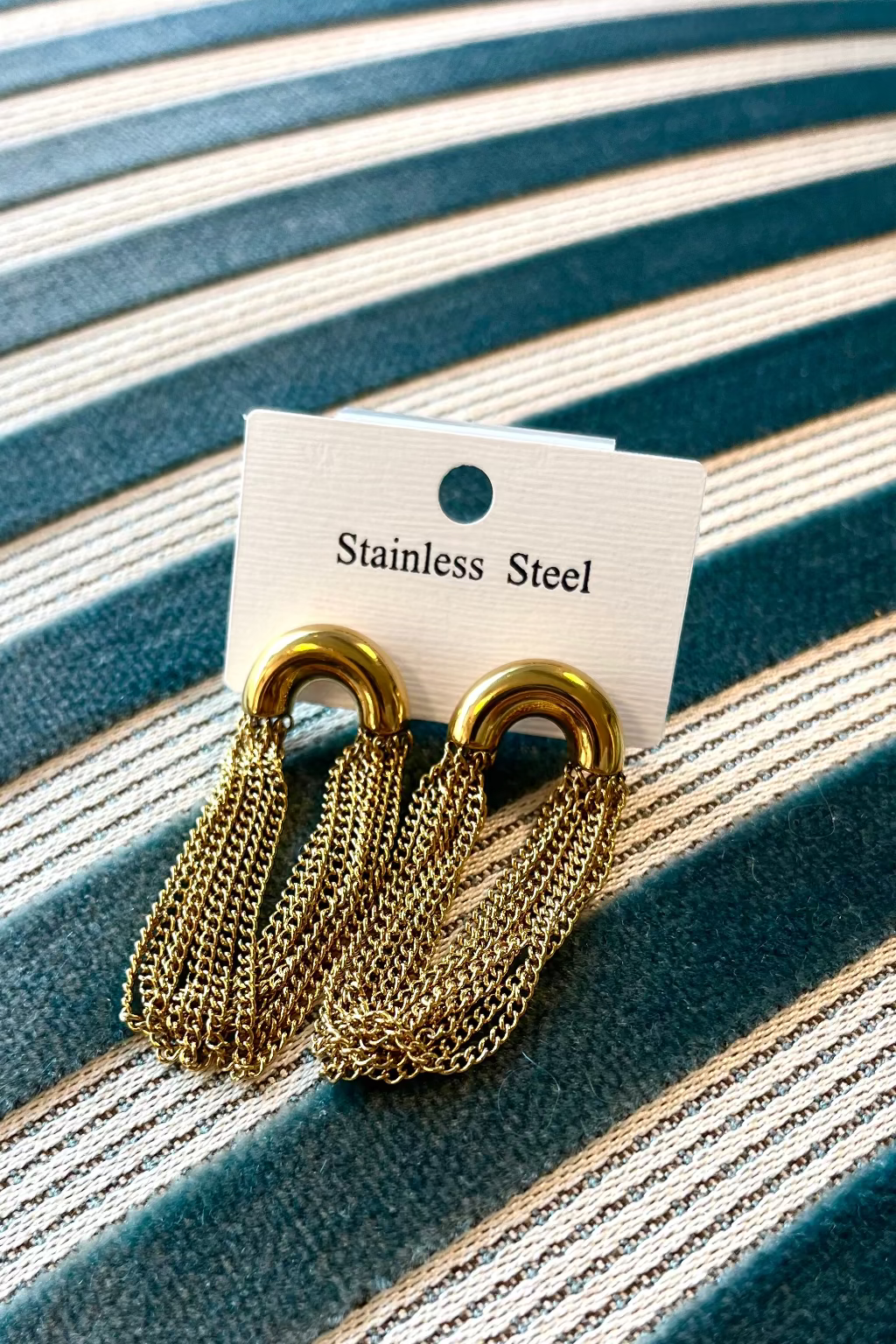 Half moon chain earrings