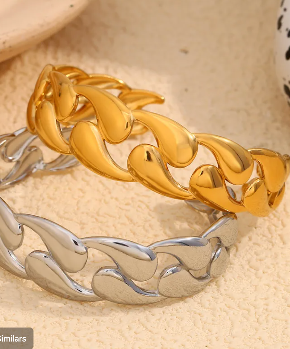 Braided gold cuff