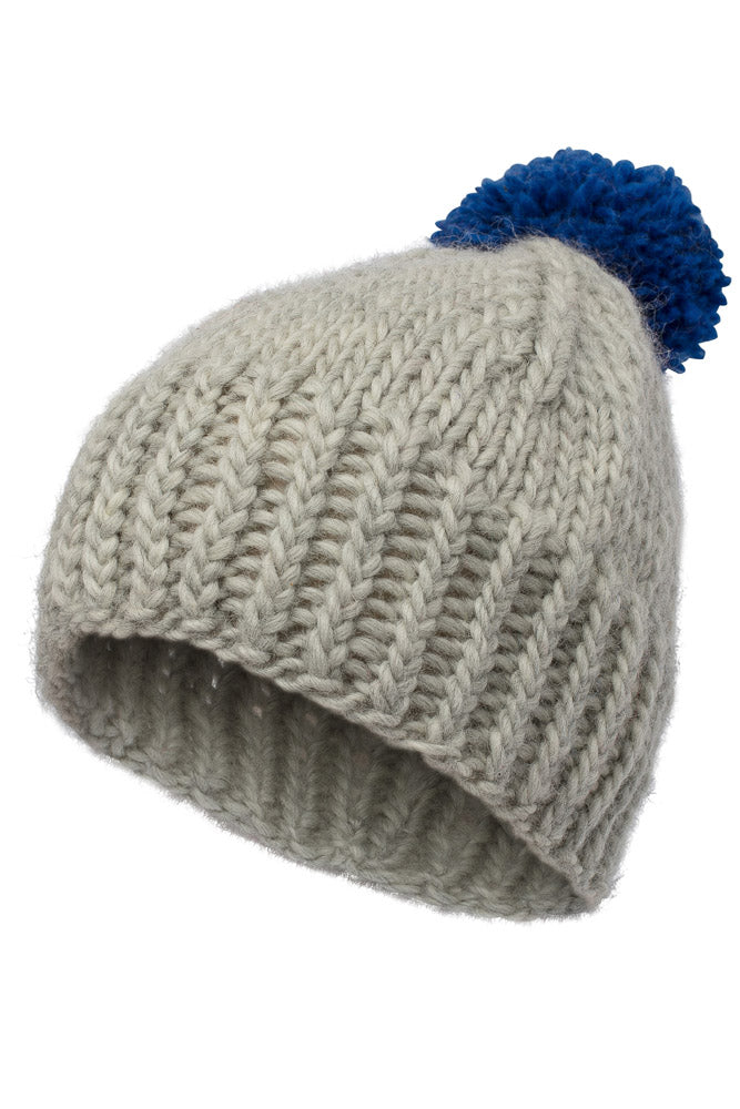 Pom Pom Hat Grey