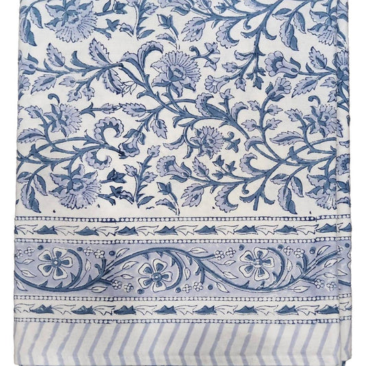 "Chateau Lunch" tablecloth hand block-printed cotton