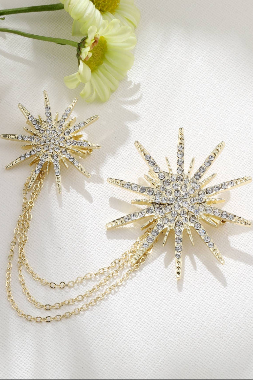 Brooch - double star chain