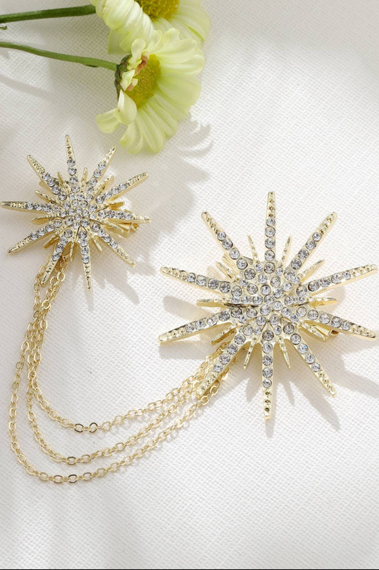 Brooch - double star chain