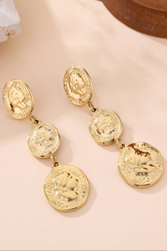 Dangling earrings coins