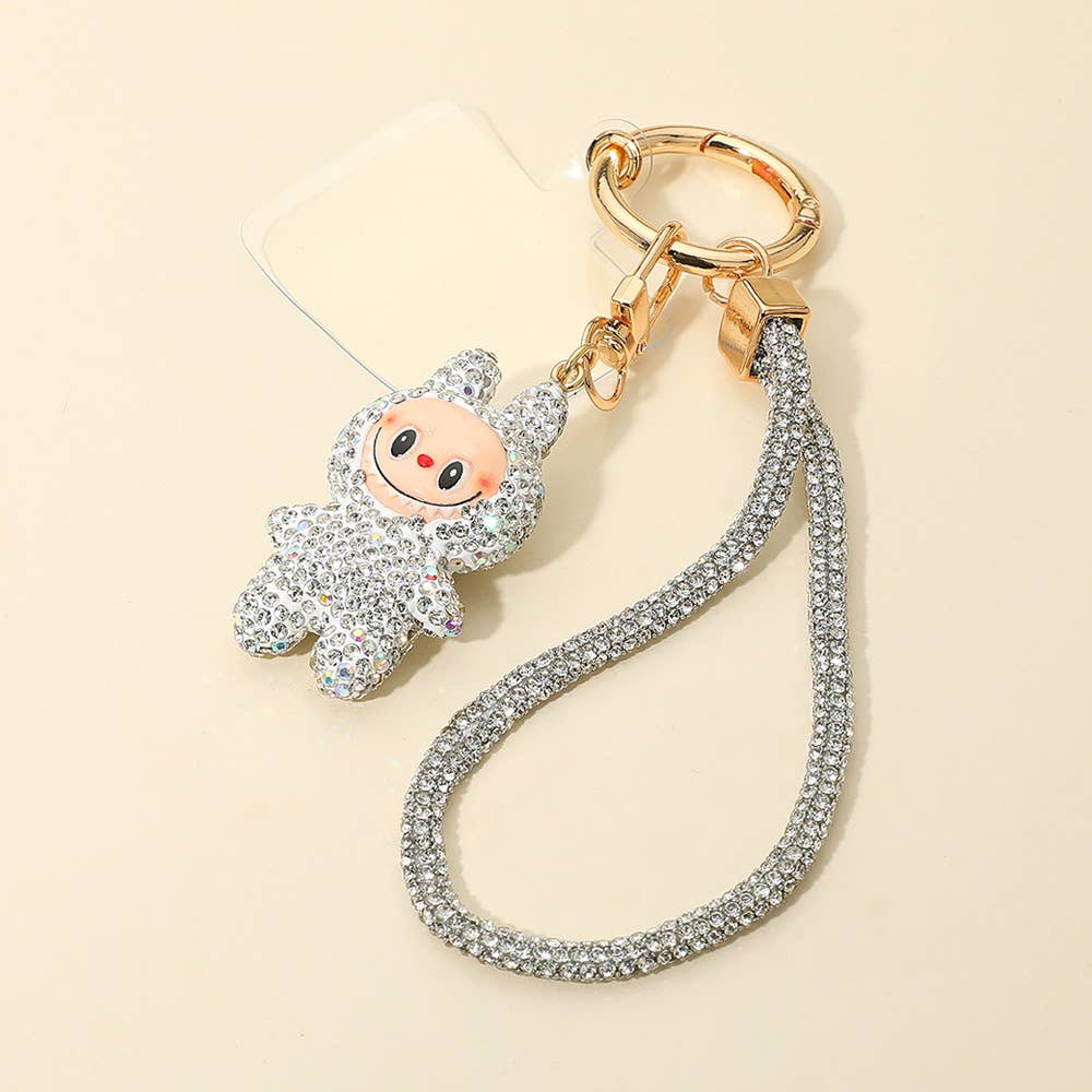 Sparkling Labubu Rhinestone Phone and Bag Charm