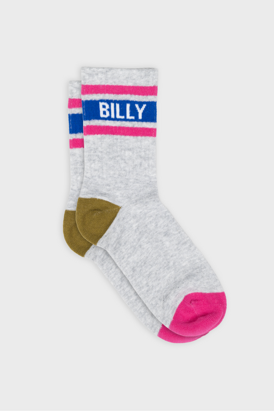 Tennis socks - Heather gray, striped blue and pink