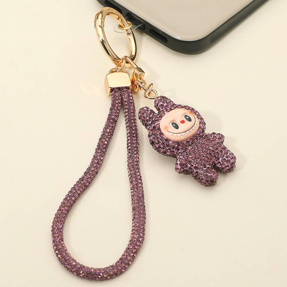Sparkling Labubu Rhinestone Phone and Bag Charm