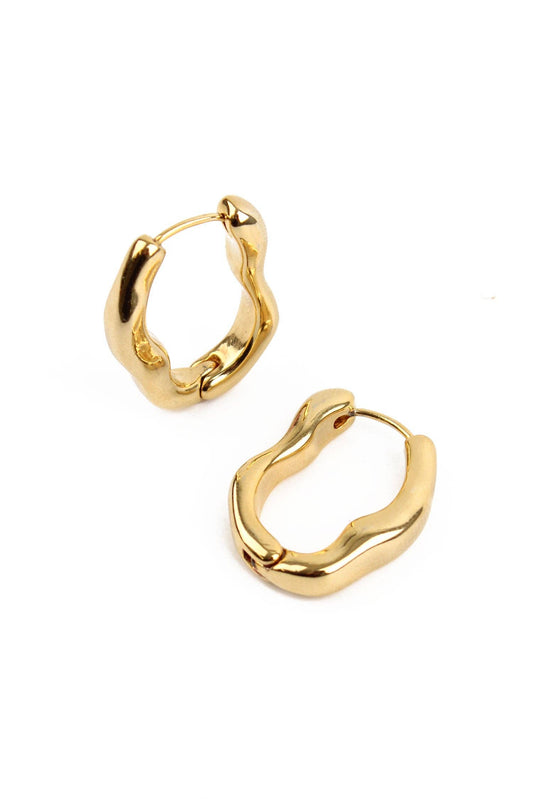 OBLONG WIGGLE GOLD EARRING