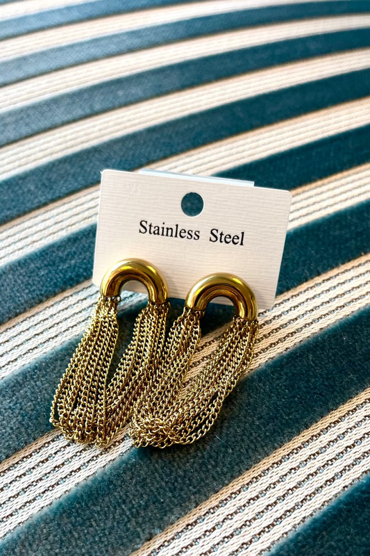 Half moon chain earrings