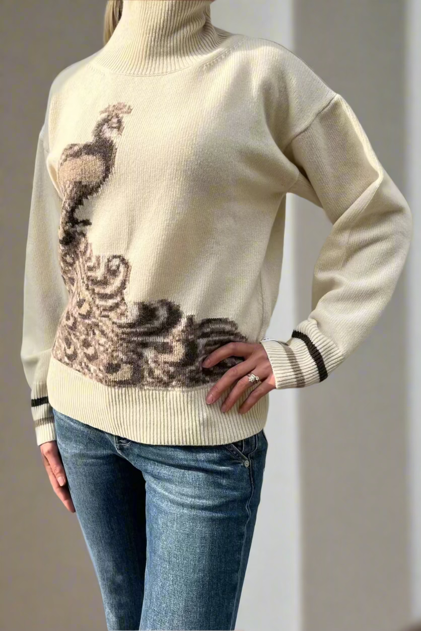 Peacock sweater OATMEAL