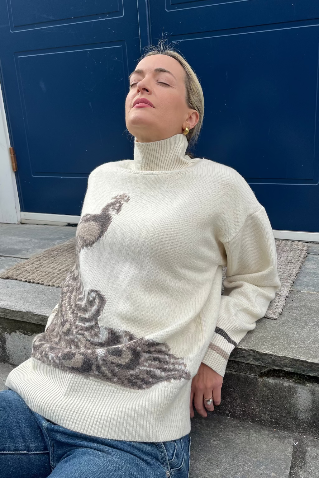 Peacock sweater OATMEAL