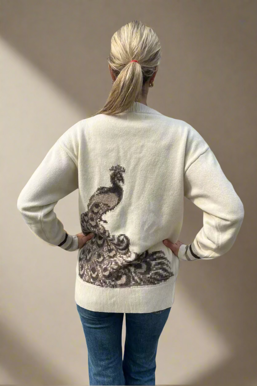 Peacock cardigan OATMEAL