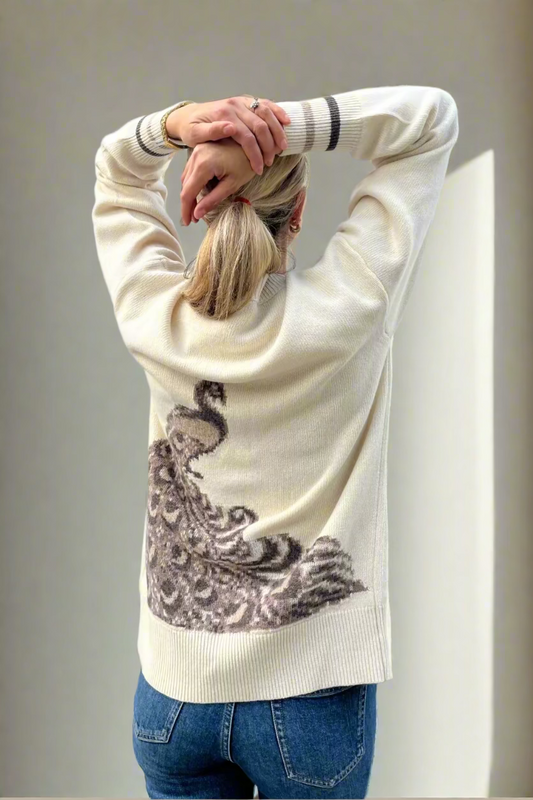 Peacock cardigan OATMEAL
