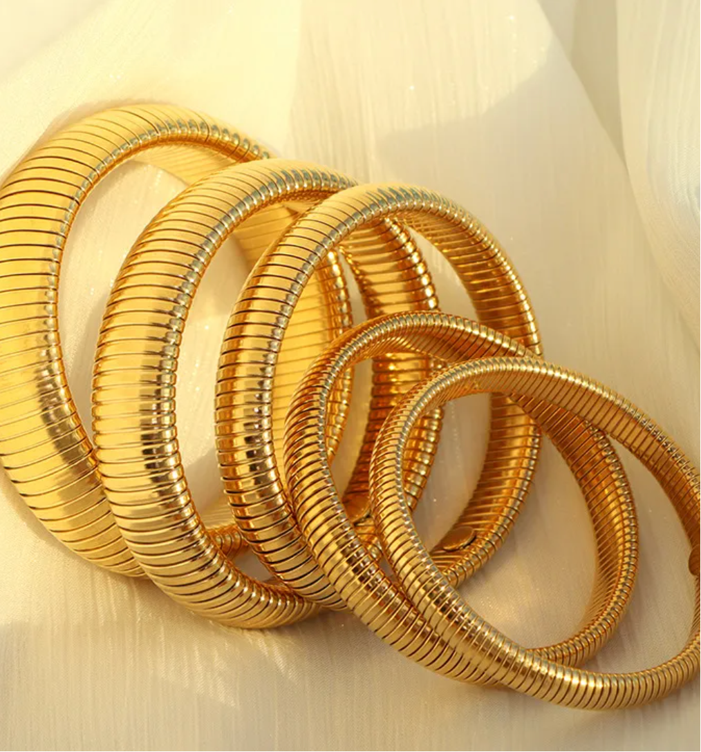 Elastic bracelet 10 mm silver-5 diagonal