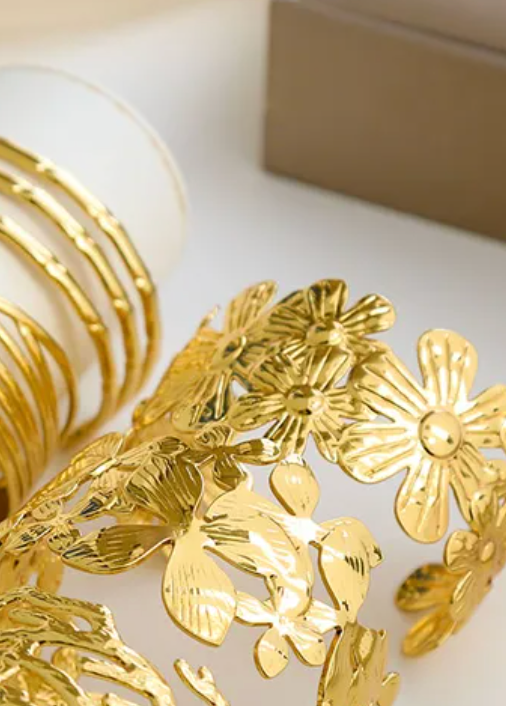 Flower bracelet cuff