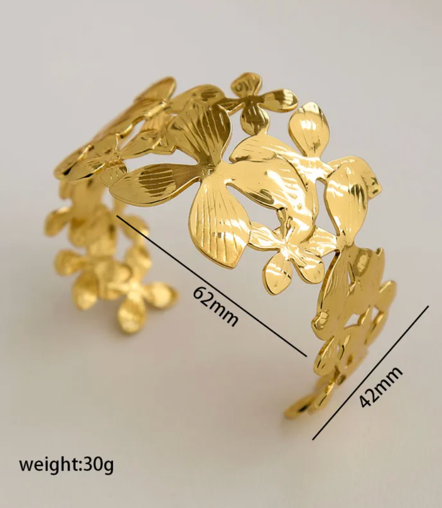Flower bracelet cuff