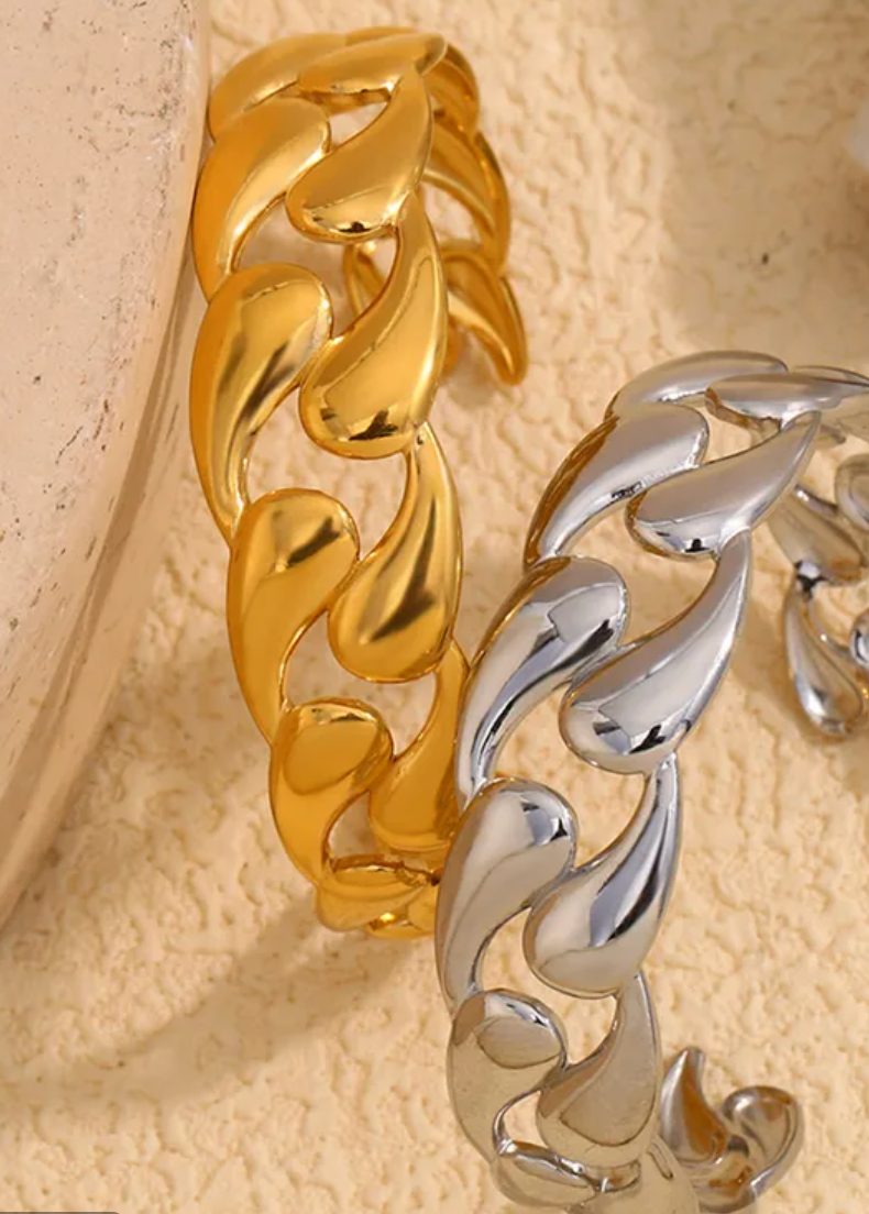 Braided gold cuff