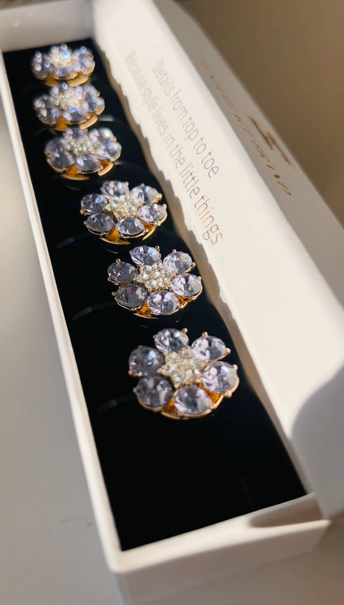 Hilde – Soft Purple Flower Button Charm (6 pcs)