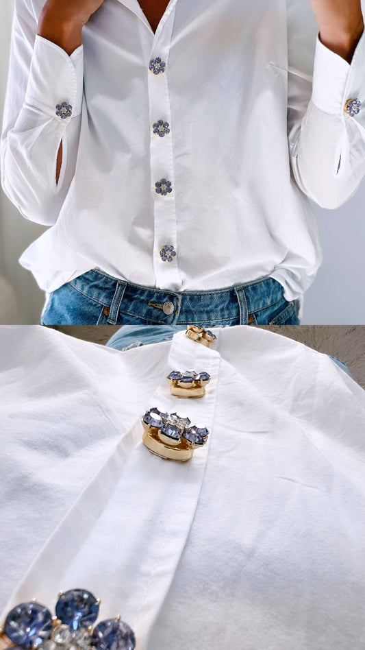 Hilde – Soft Purple Flower Button Charm (6 pcs)