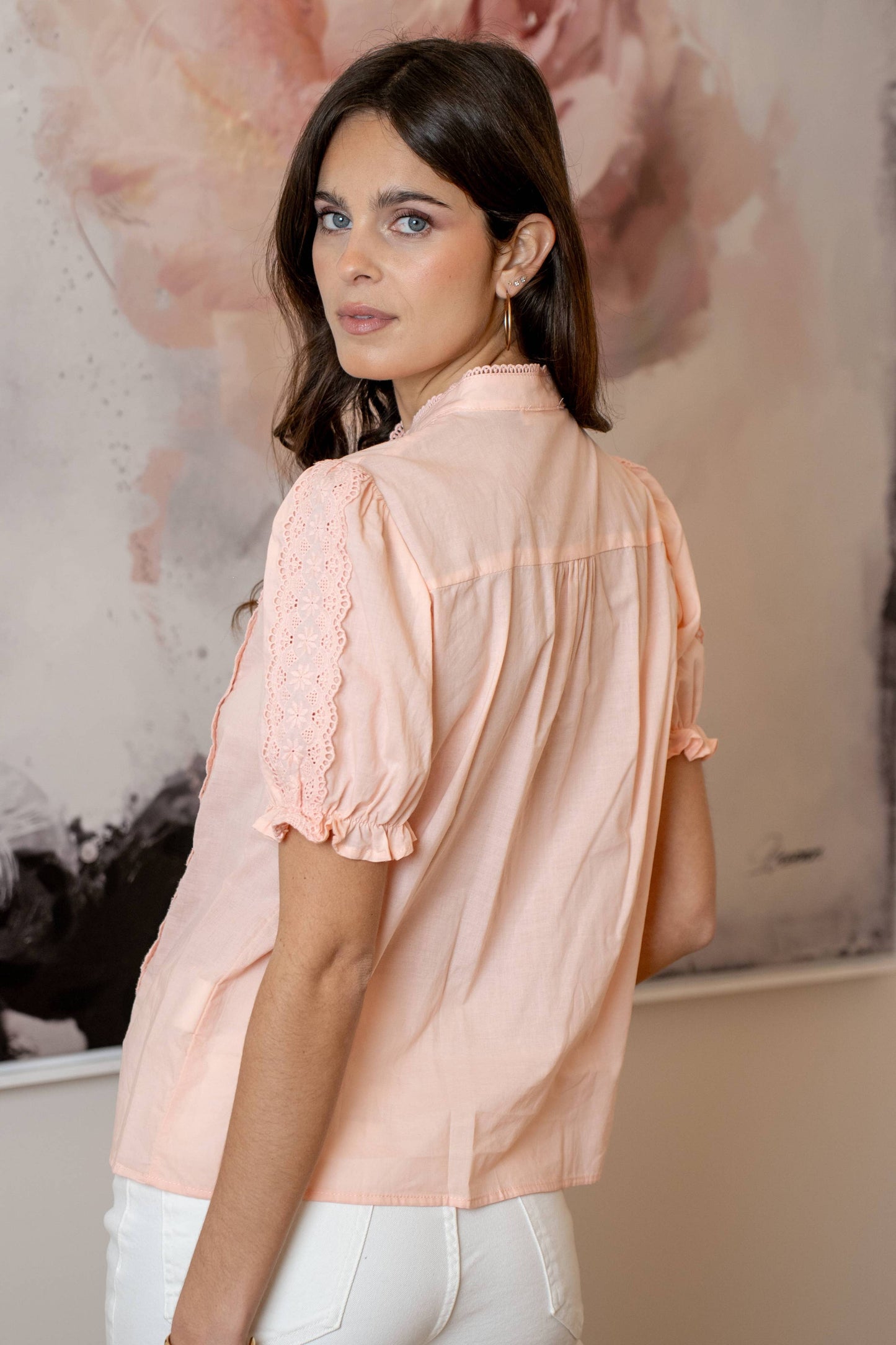 Katrin- Short sleeve cotton blouse