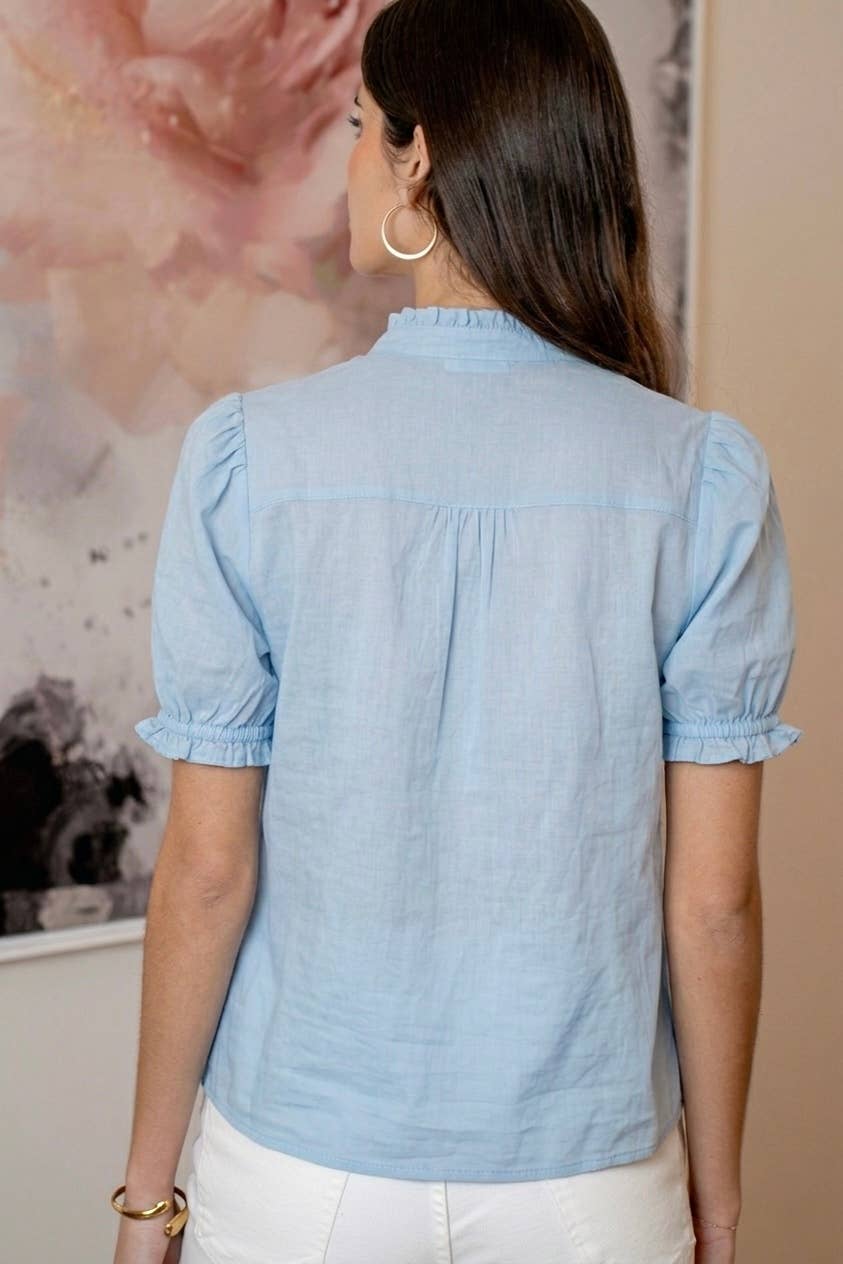 Katrin- Short sleeve cotton blouse