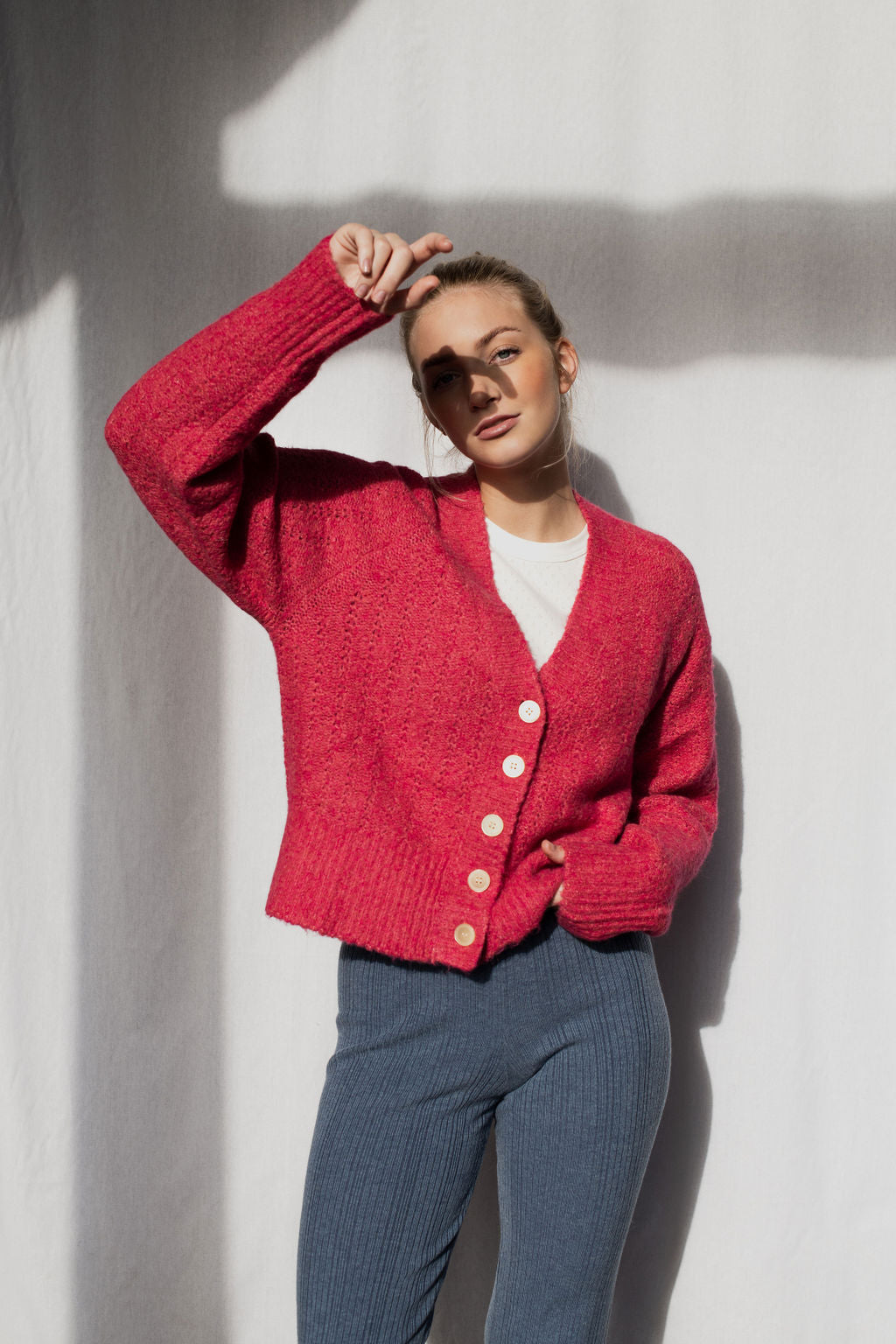 Kate cardigan FUCHSIA – Kupong knit.wear